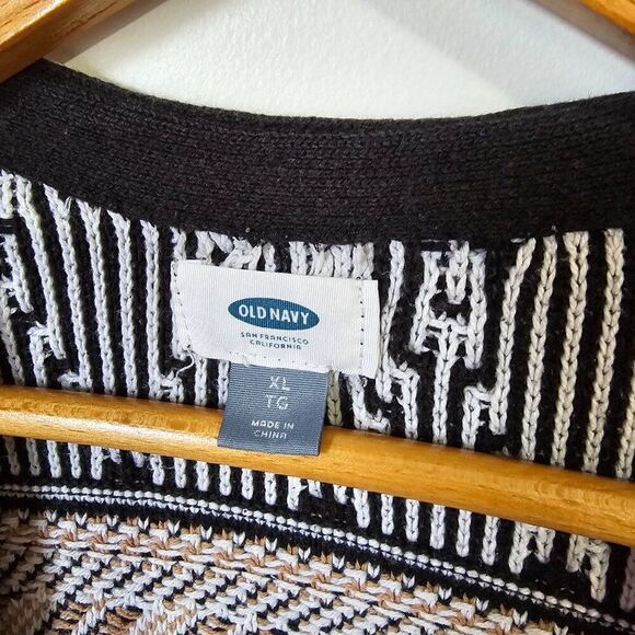 EUC OLD NAVY TRIBAL PATTERN OPEN LONG CARDIGAN BOHO SIZE XL - Picture 10 of 12